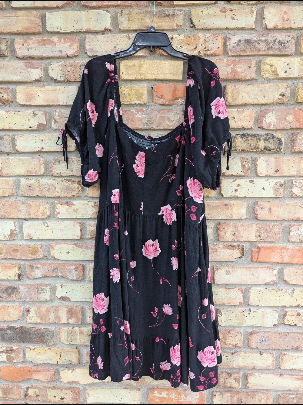 torrid Black Dress with Pink Rose Print